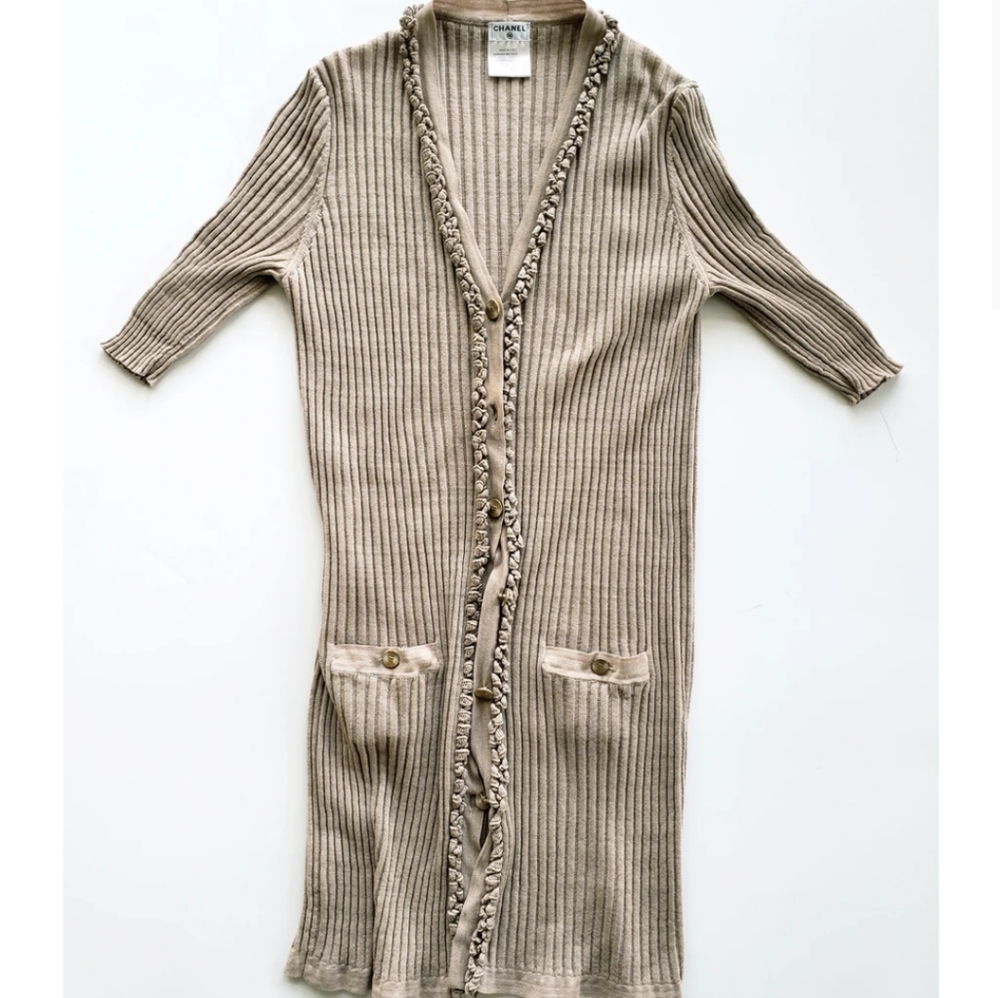 Chanel Ribbed Cardigan / 42 FR